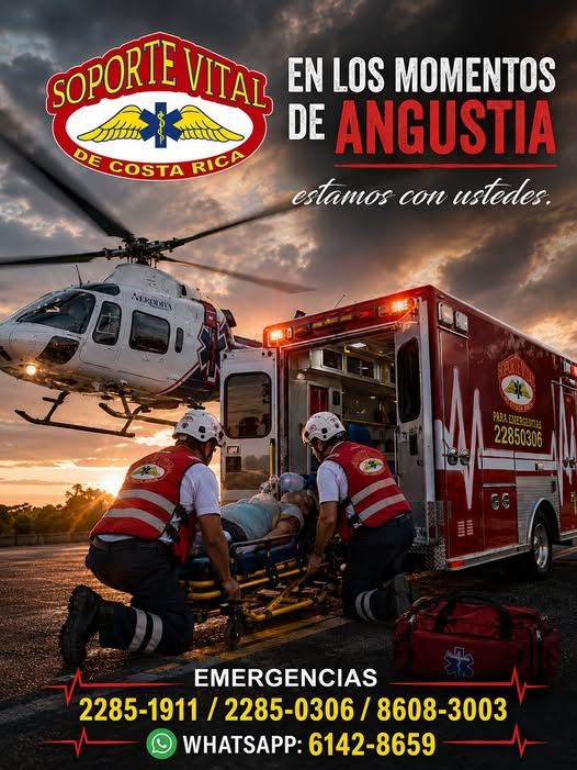Unidades terrestres y aéreas de Soporte Vital respondiendo a una emergencia